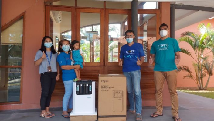 Indonesia : Oxygen concentrator donated to Hope Worldwide Indonesia for the community in need during the pandemic.